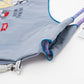 Kusuguru Embroidered Cat Nylon Shoulder Tote bag -Dusty Blue