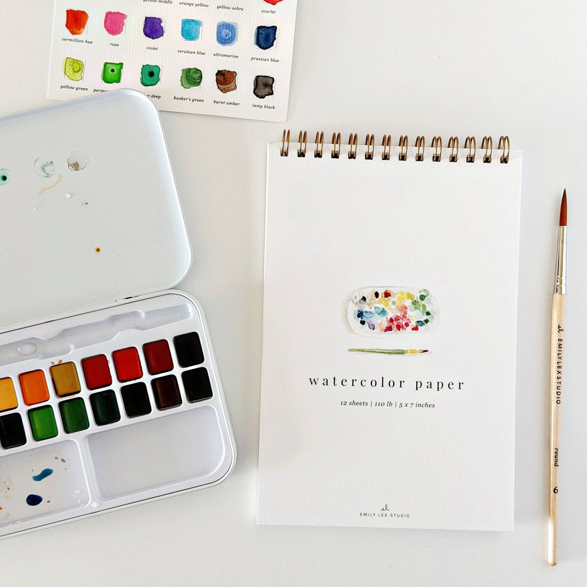 Spiral watercolor paper pad by Emily Lux