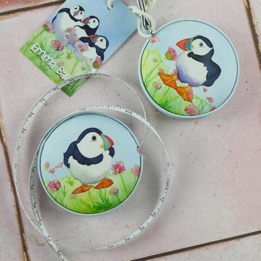 Sea Thrift Puffins Tape Measure by Emma Ball