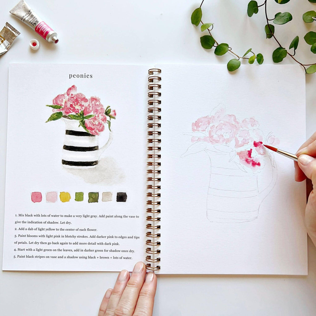 Bouquets Watercolor Workbook by Emily Lex