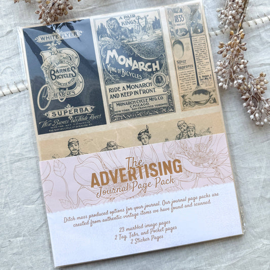 Junk Journal Page Pack- Advertising