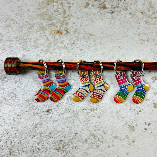 Socks Stitch Markers (Set of 6) by Emma Ball