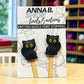 Black Cat Knitting Needle Point Stopper 
