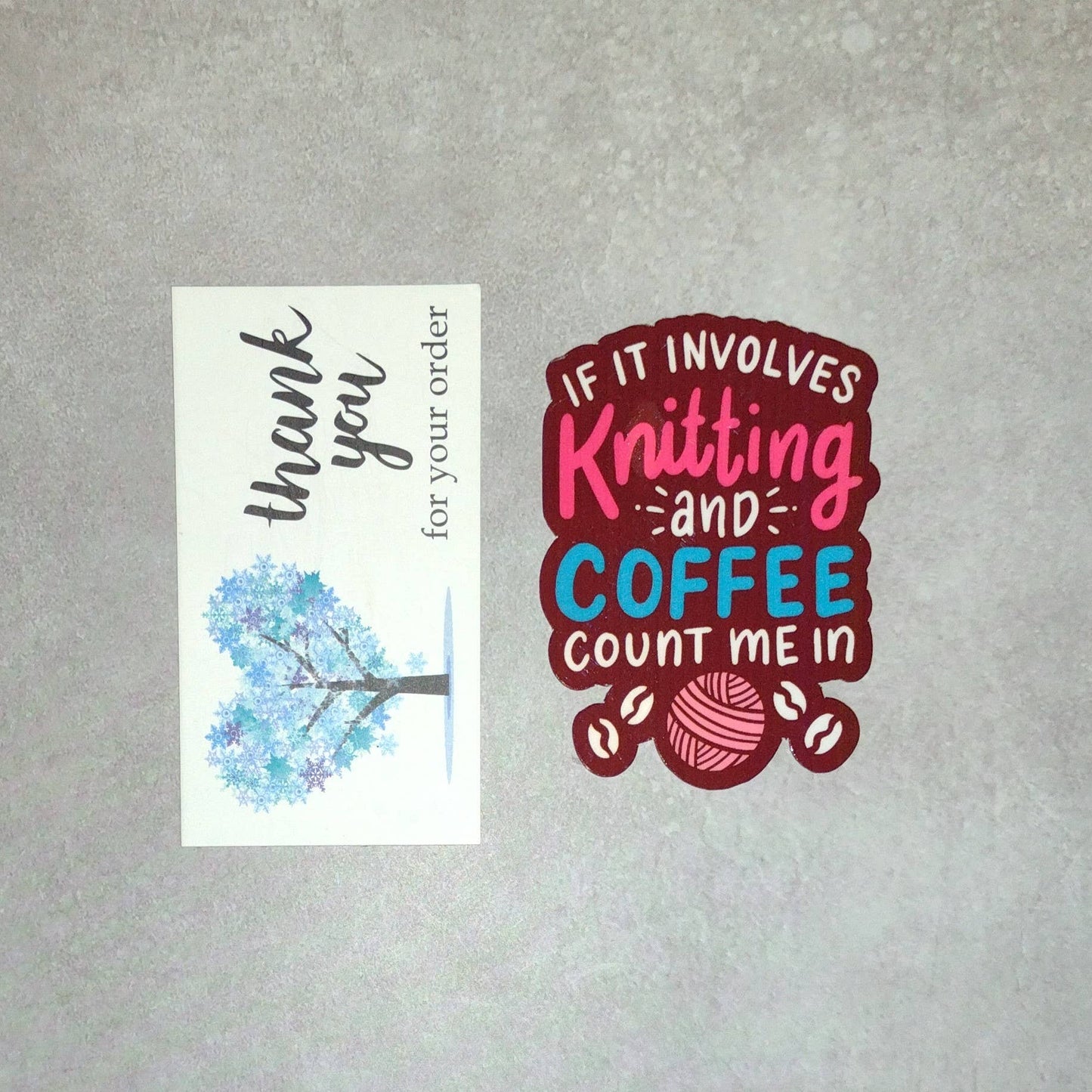 Knitting Sticker - Knitting & Coffee Addict: Count Me In