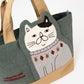 Kusuguru Japan Fat Cat Fabric Lunch Tote B- two color