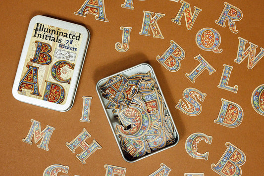Illuminated Initials Sticker Tin Box