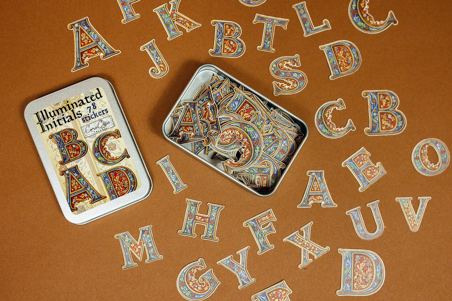 Illuminated Initials Sticker Tin Box