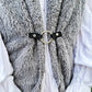 Cinch Clip for Clothes Silver w/ Black Leather Scarf Clasp
