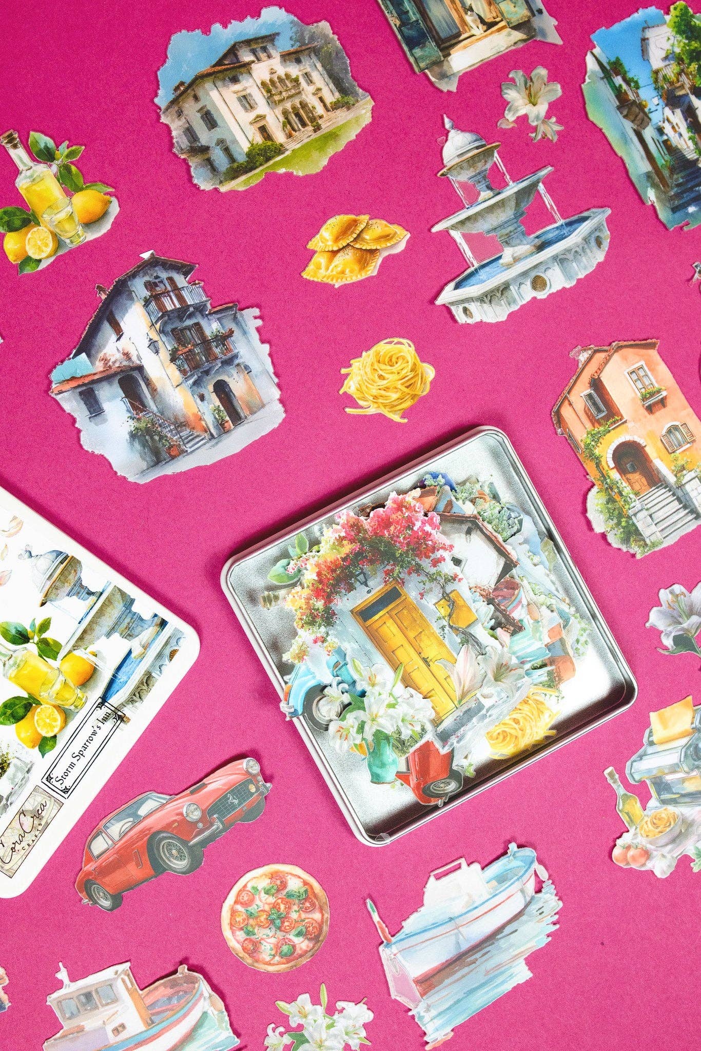 Italian Village Sticker Tin