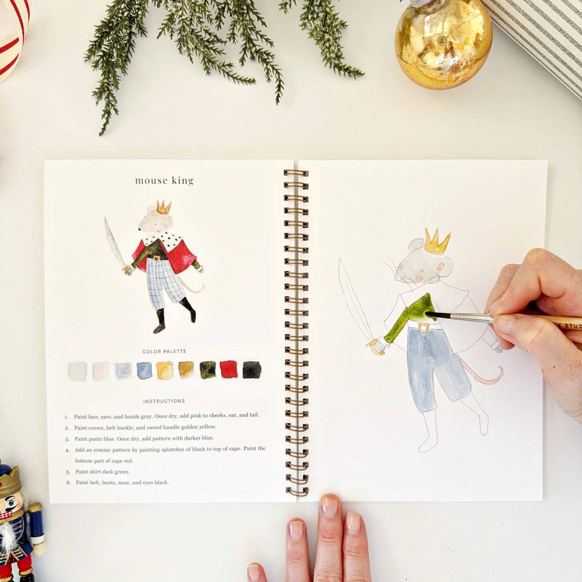 Nutcracker watercolor workbook by Emily Lux