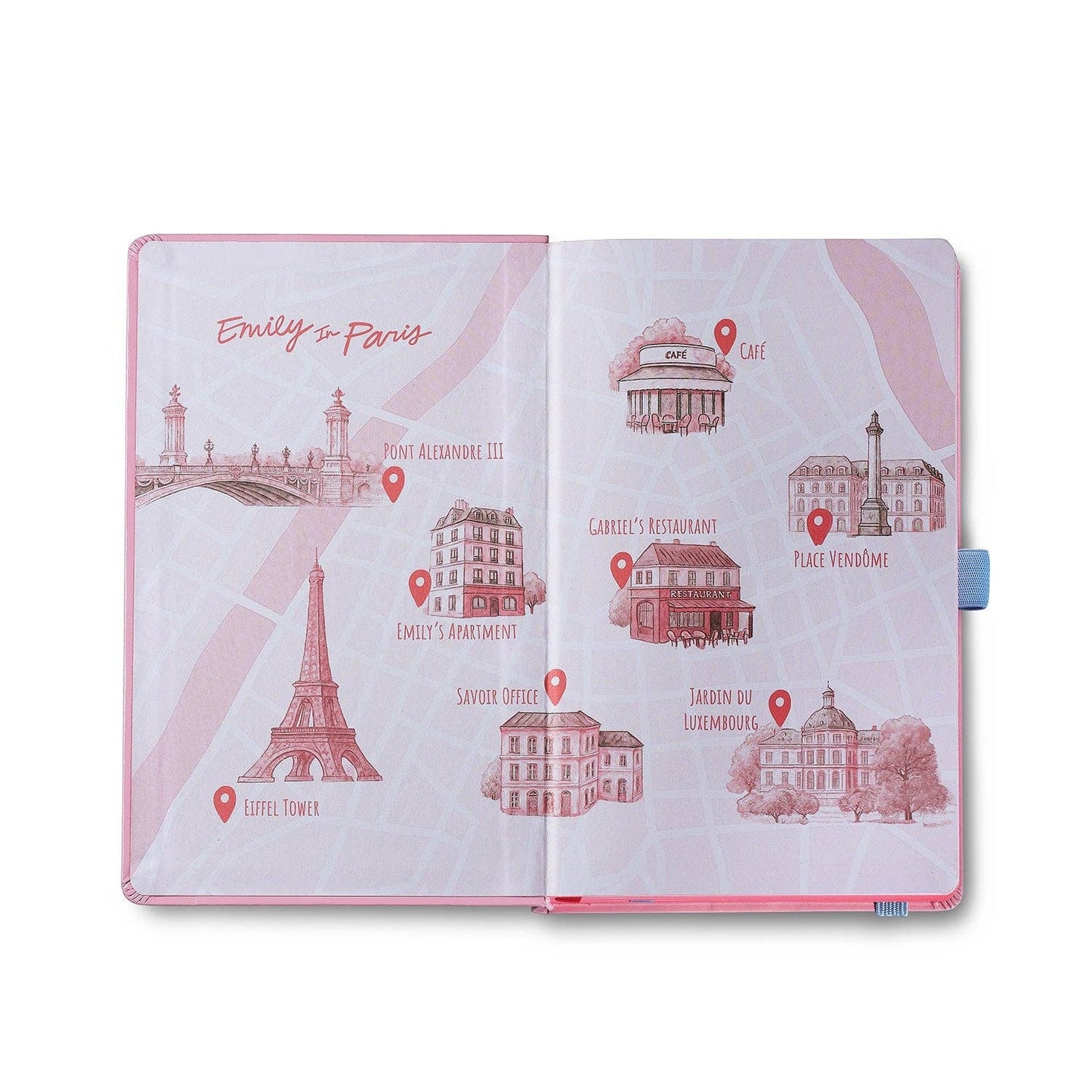 Sheaffer Emily in Paris Medium Notebook 90 GSM Ink Friendly Paper with Embossed Eiffel Tower - Pink