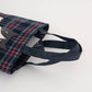 Kusuguru Japan Nago Cat Embroidered Small Tote - Navy Blue
