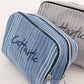 Kusuguru Japan Embroidered "Bowtie Cat" Multi-Dual Zi Pouch