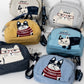 Kusuguru Japan Small Round Embroidered Character Bag