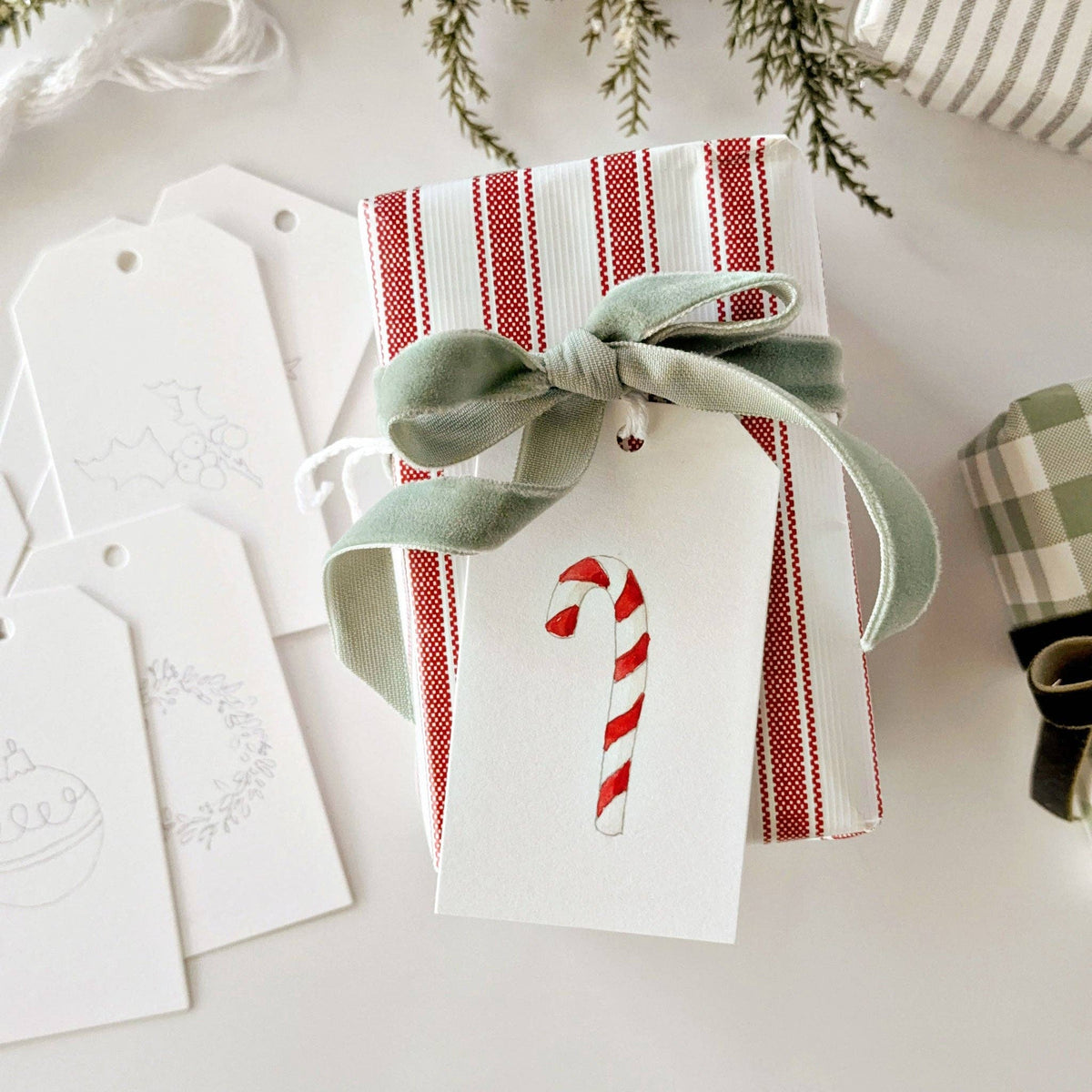 Classic Christmas paintable gift tags by Emily Lux