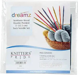 Dreamz Symfonie Wood Double Pointed 5" Sock Needle Set