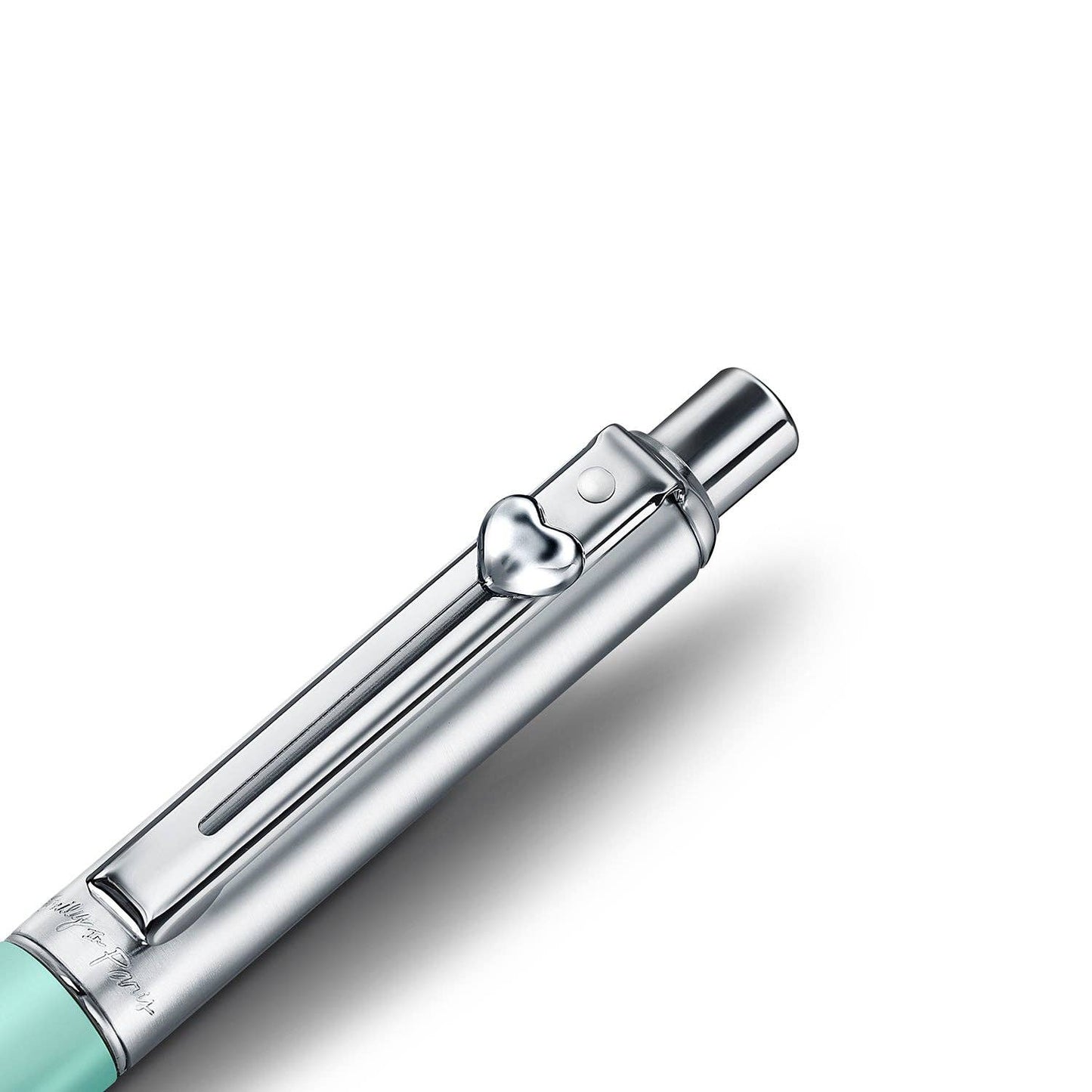 Sheaffer Sentinel Emily in Paris 321 Green Matte Finish Ballpoint Pen with Chrome-Plated Trims and Heart-Shaped Clip Emblem
