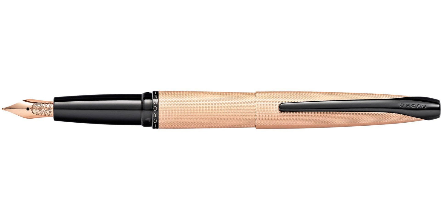 ATX® Brushed Rose Gold Stainless Steel Medium Nib Fountain Pen