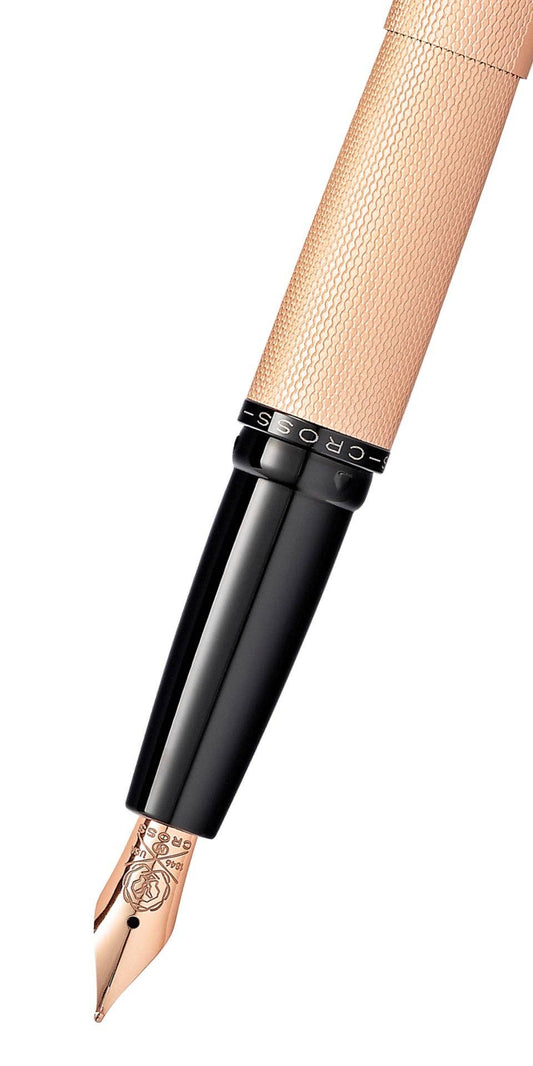 ATX® Brushed Rose Gold Stainless Steel Medium Nib Fountain Pen