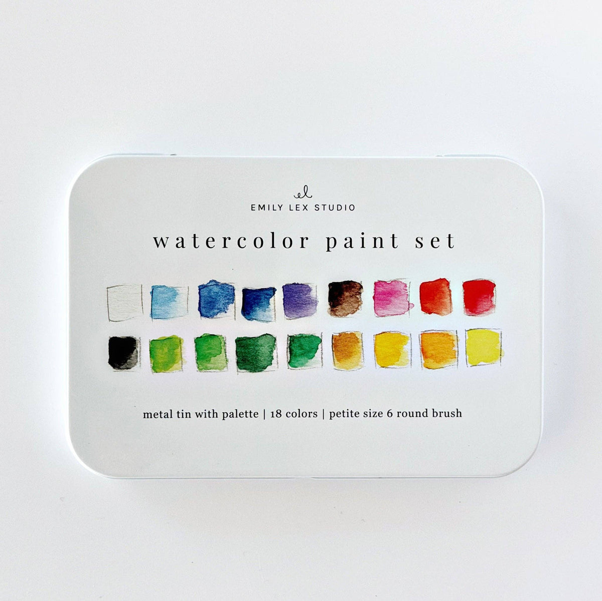 Watercolor Paint set 18 Colors with Brush by Emily Lex