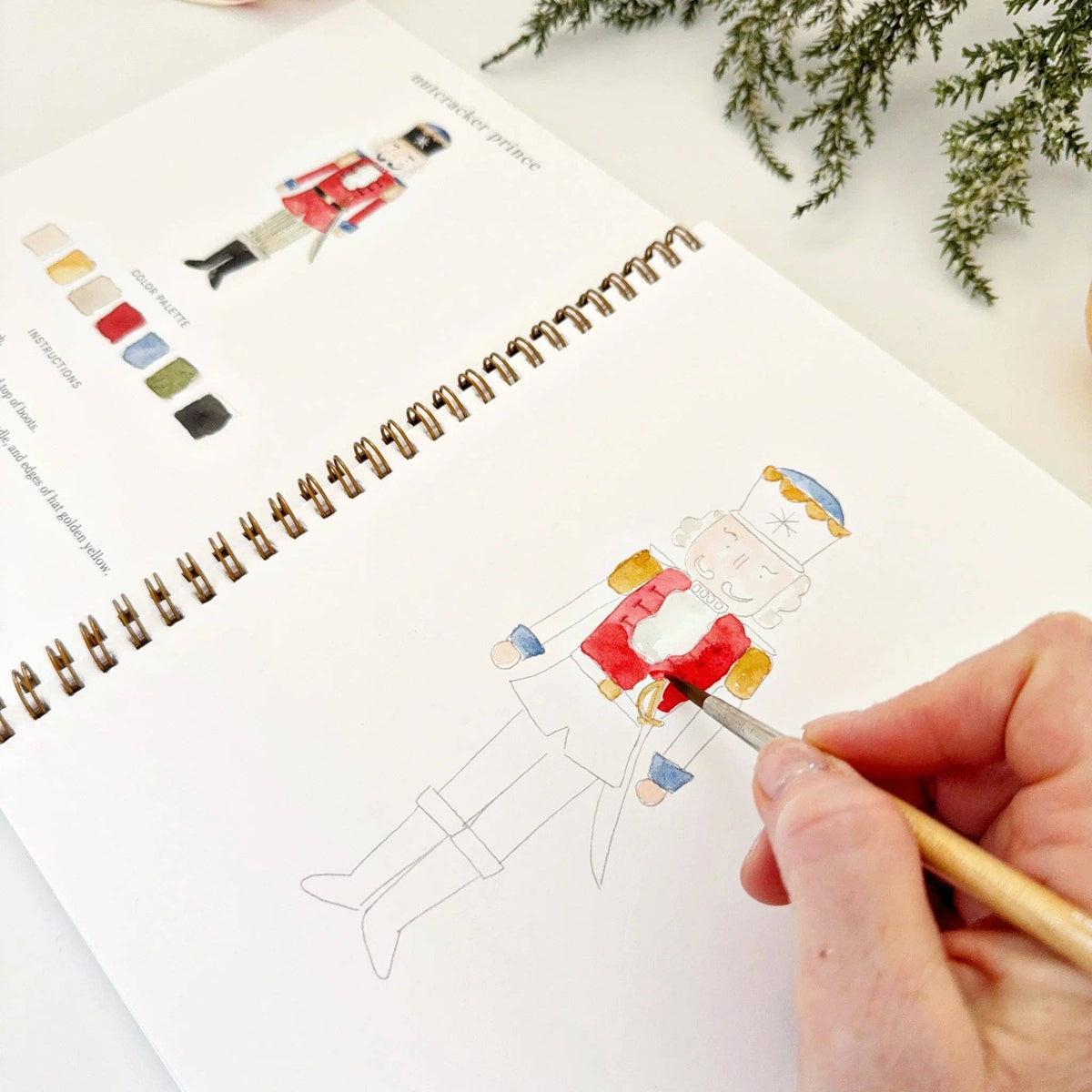 Nutcracker watercolor workbook by Emily Lux