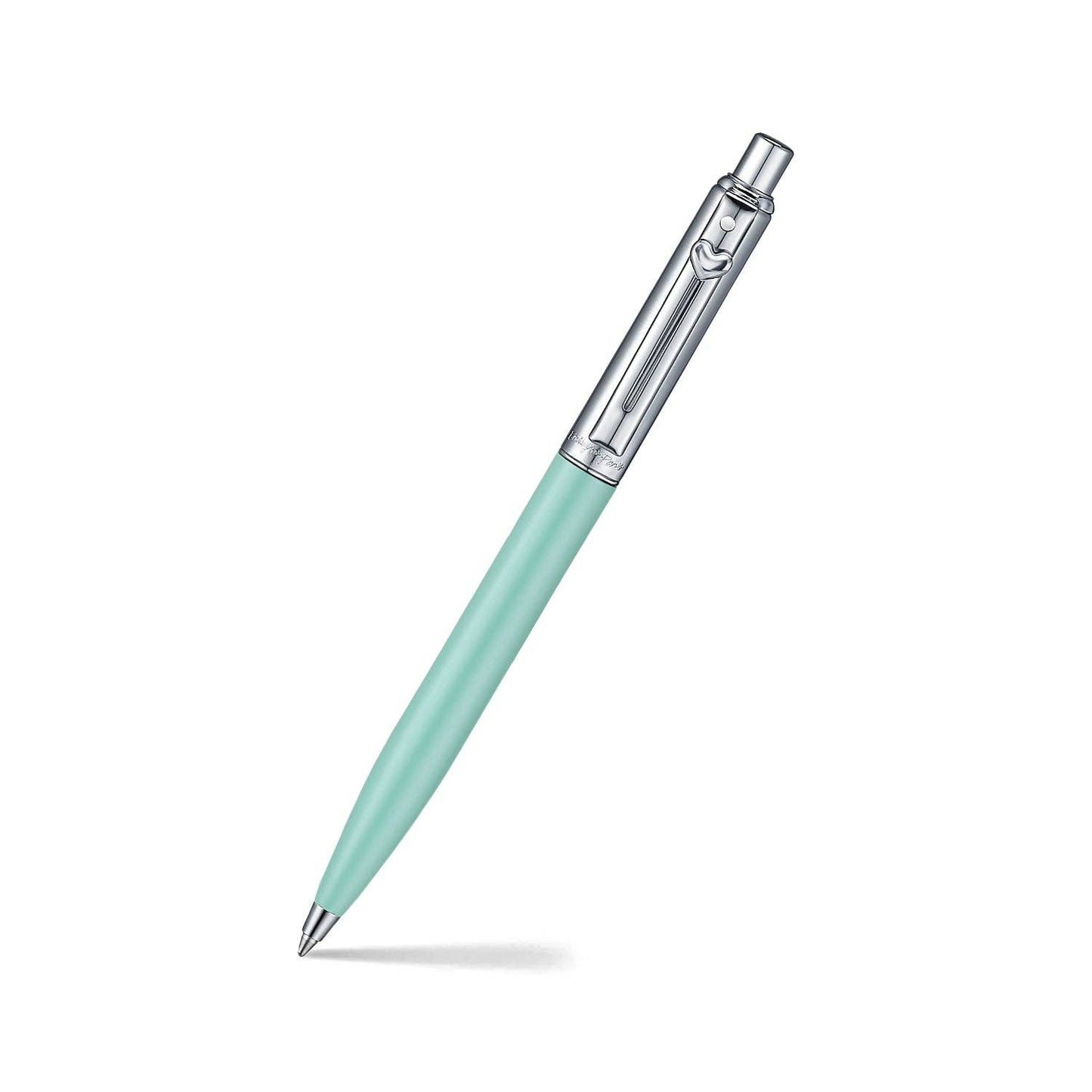 Sheaffer Sentinel Emily in Paris 321 Green Matte Finish Ballpoint Pen with Chrome-Plated Trims and Heart-Shaped Clip Emblem