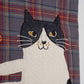 Kusuguru Japan Nago Cat Embroidered Small Tote - Slate Blue