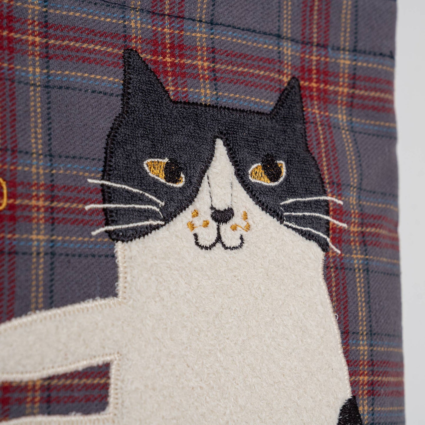 Kusuguru Japan Nago Cat Embroidered Small Tote - Slate Blue