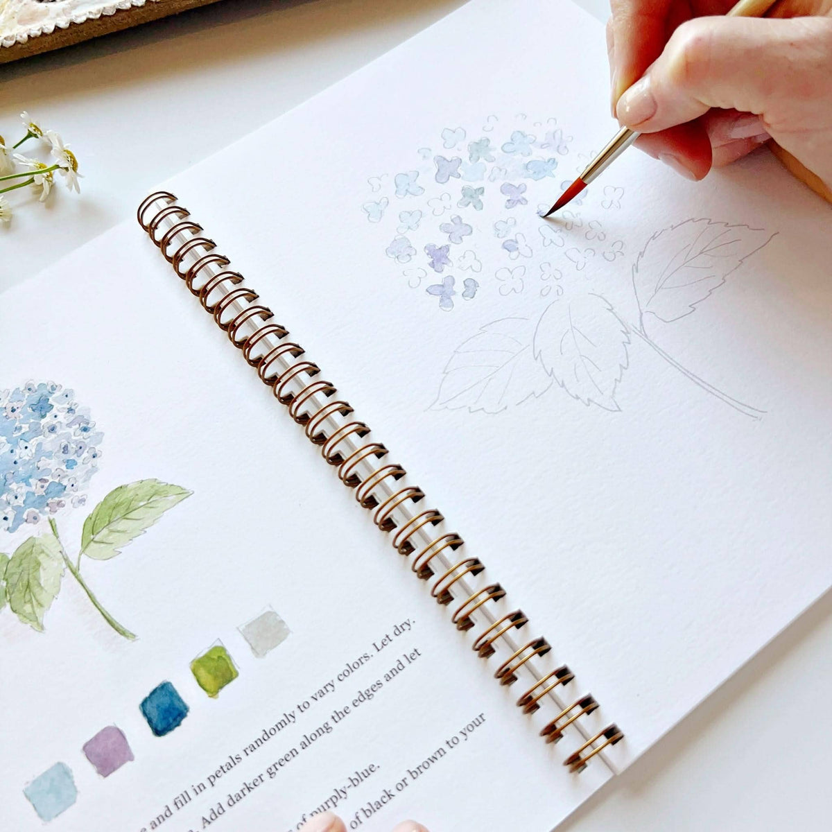 Flowers watercolor workbook by Emily Lux