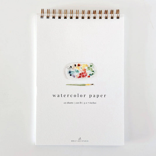 Spiral watercolor paper pad by Emily Lux