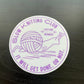 Vinyl Sticker - Slow Knitting Club - Purple White Yarn Snail