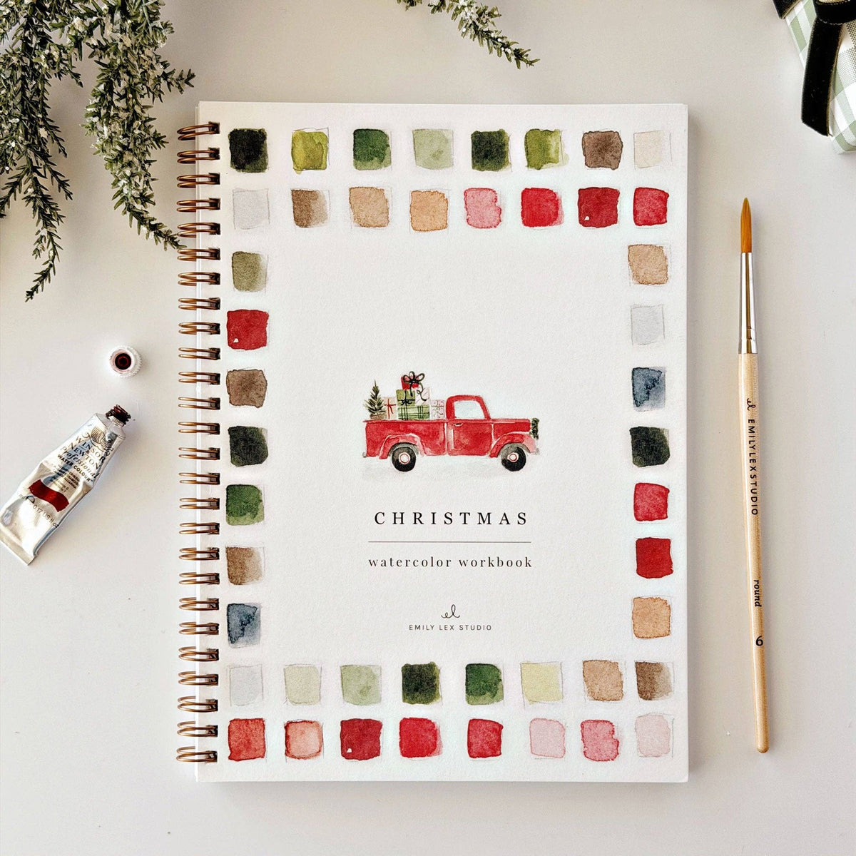 Classic Christmas Watercolor Workbook by Emily Lex