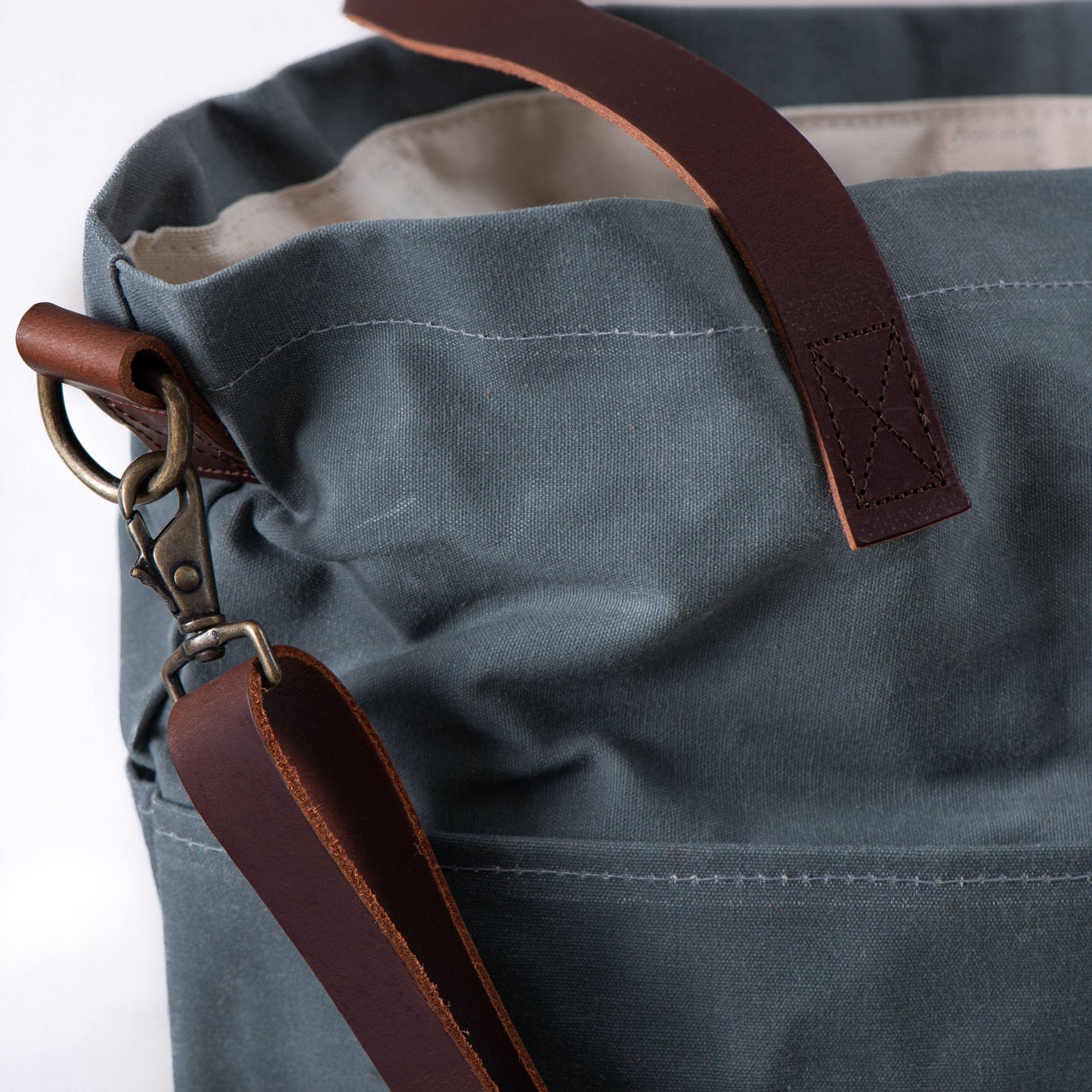 Waxed canvas crossbody tote