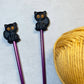 Black Cat Knitting Needle Point Stopper 