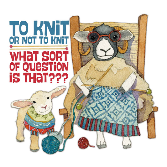 Knit Or Not To Knit - Cotton Canvas Bag by Emma Ball LTD.