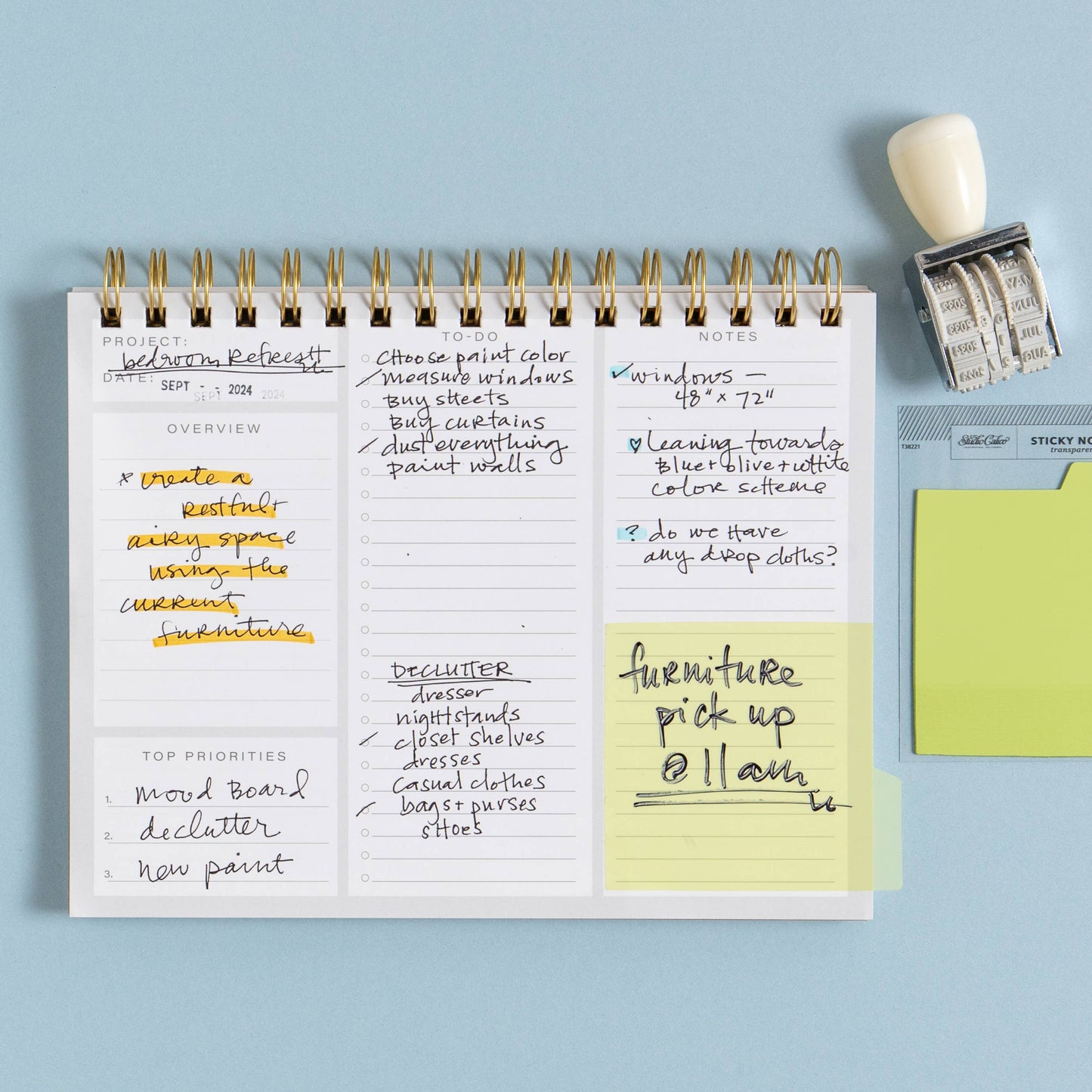 Tabbed Transparent Sticky Notes - Green