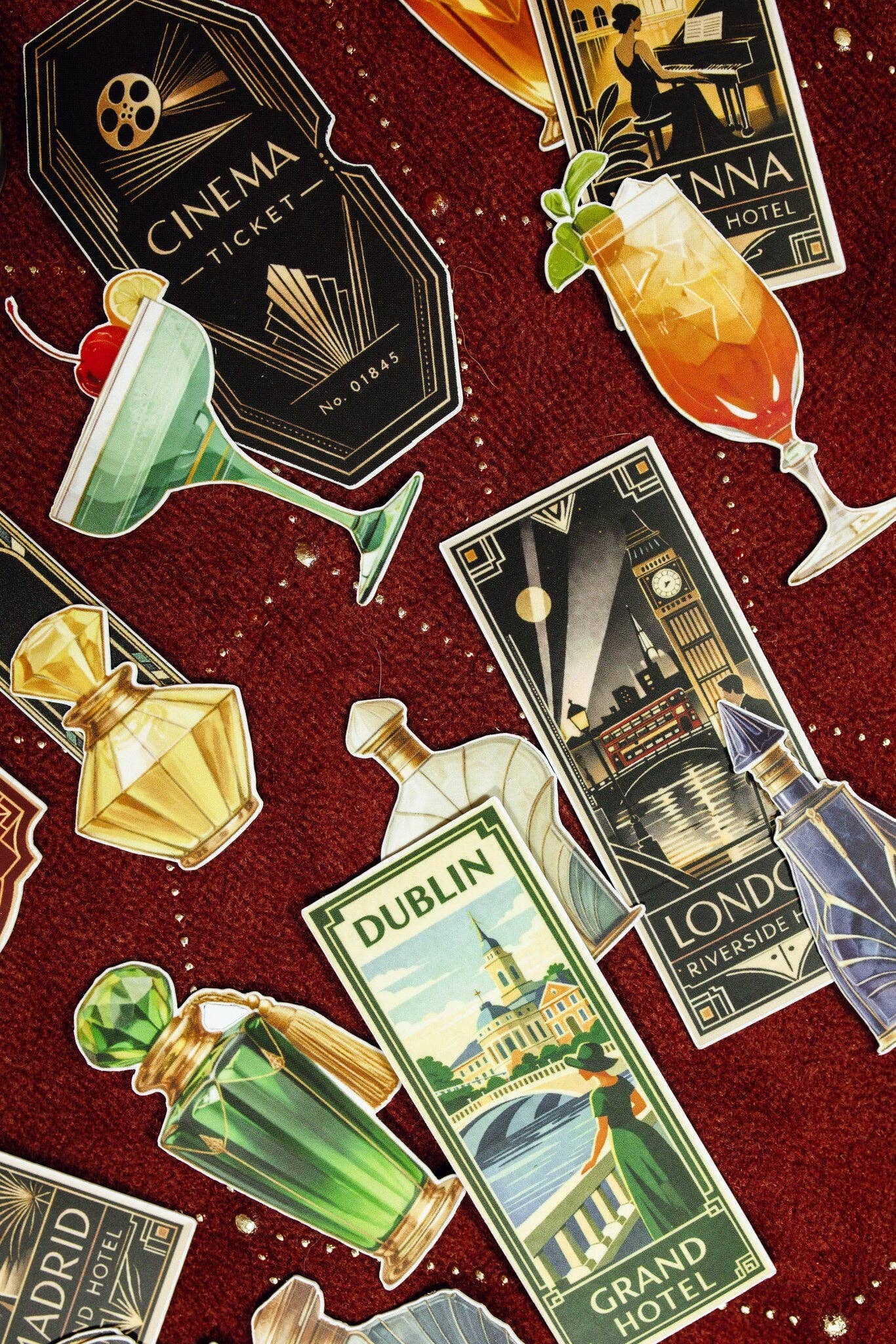 Art Deco Vintage Archive Tin Box Stickers