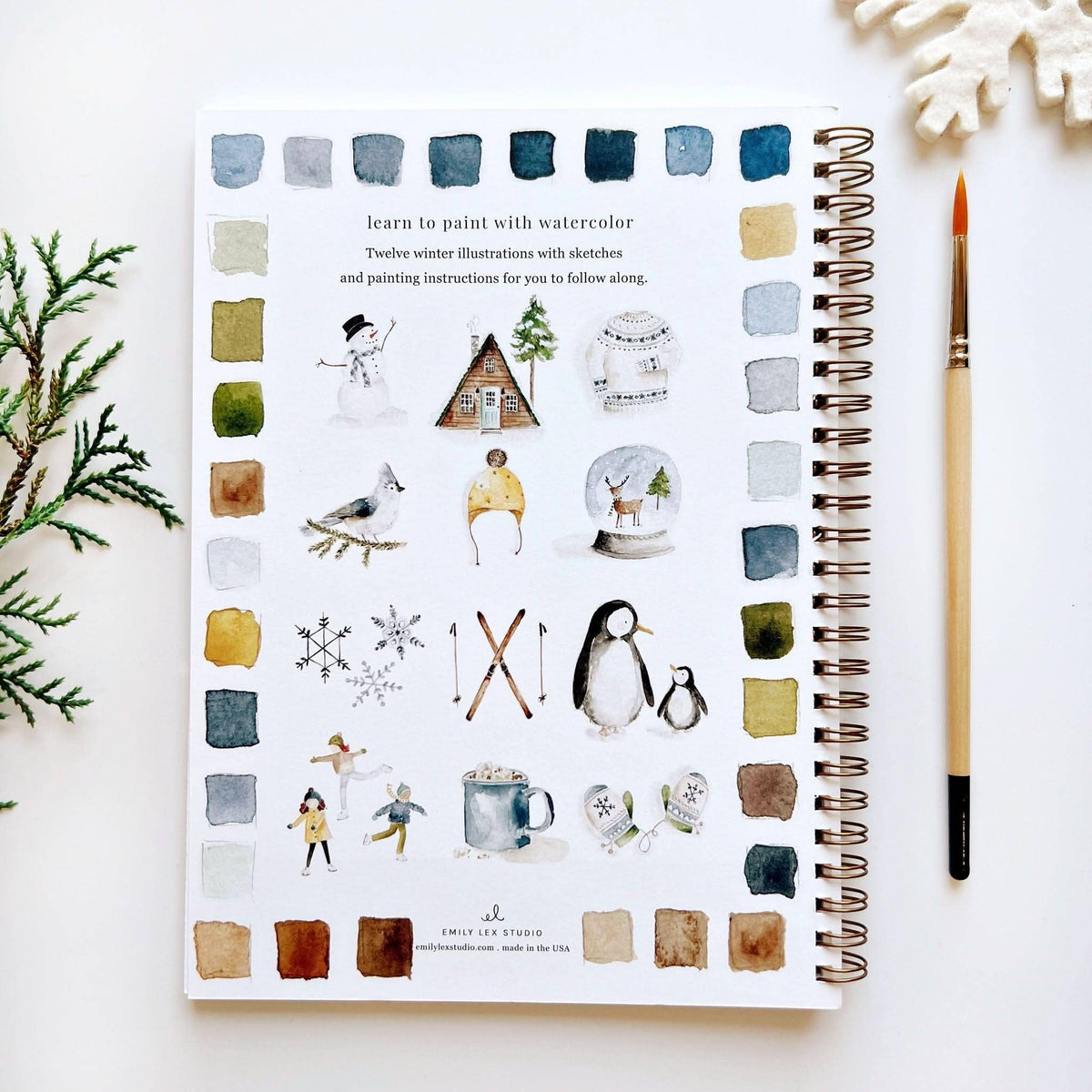Winter Watercolor Workbook by Emily Lux