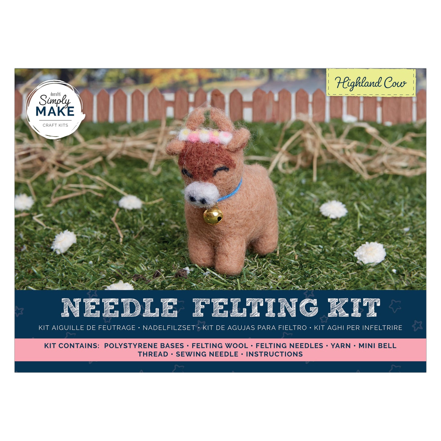 Simply Make Needle Felting Kit, Highland Cow, Craft Gift