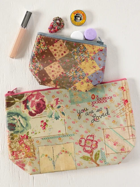Recycled Reversible Zipper Pouches, Set of 2 by Natural Life