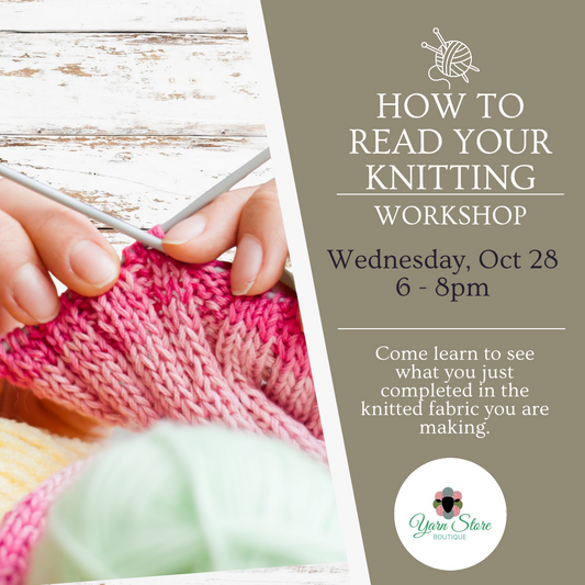 How to Read Your Knitting Workshop with Doris, Oct. 28, 2026