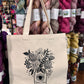Yarn Store Boutique Tote Bag with Mason Jar
