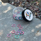 Nylon Coated Metal Stitch Markers and Cannister by Polka Dot Sheep