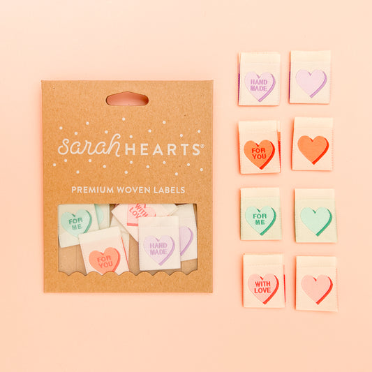 Valentine's Day Candy Hearts Clothing Label by Sarah Hearts