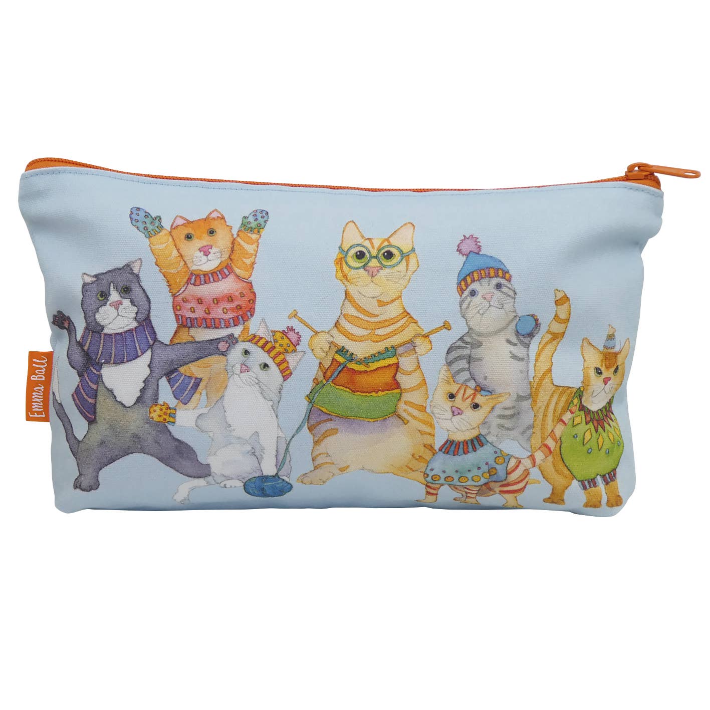 Kittens In Mittens Zipped Pouch by Emma Ball