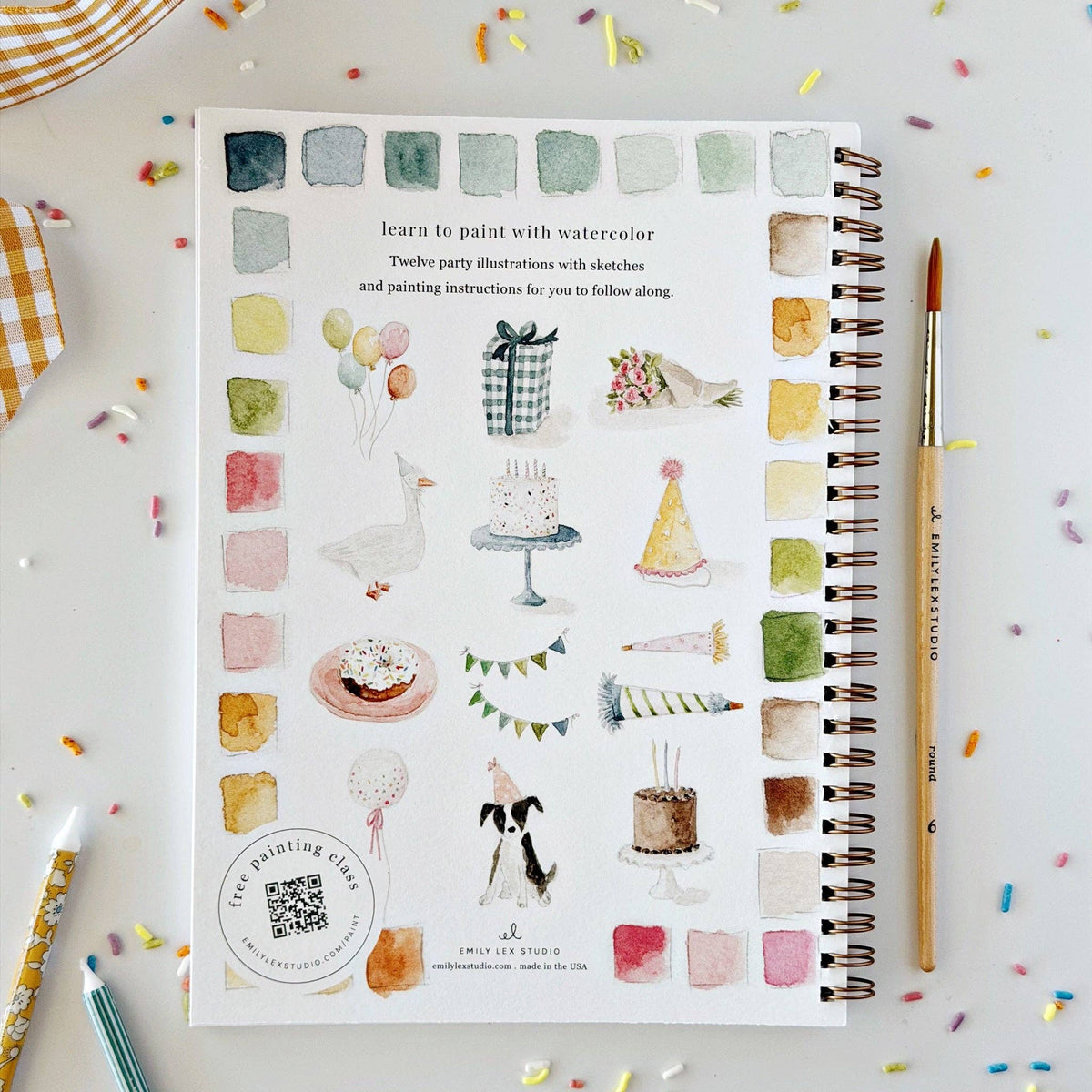 Celebrate watercolor workbook by Emily Lux