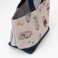Kusuguru Japan Fat Cat Fabric Lunch Tote B- two color