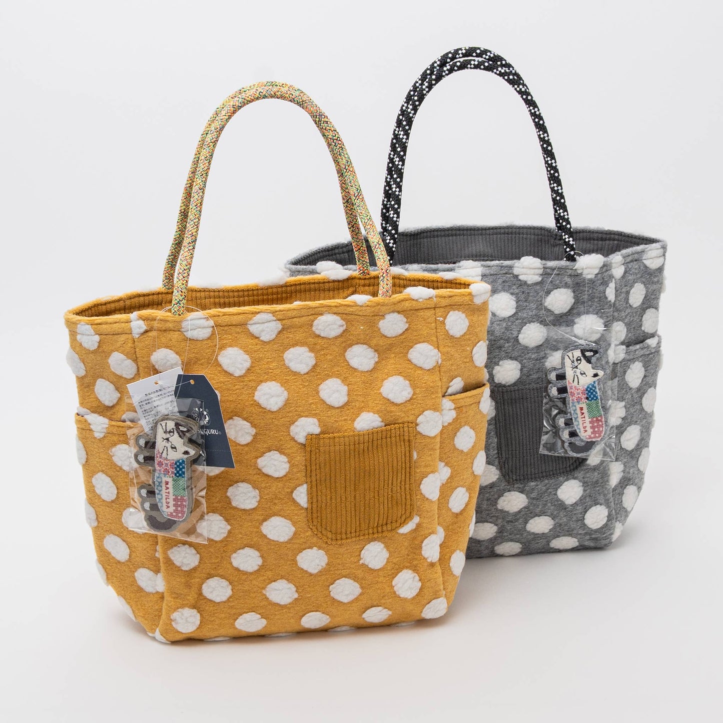 Kusuguru Japan Bobble Dot Textured Tote Bag