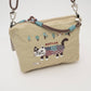 Kusuguru Japan Embroidered Cat Multi-Use Crossbody Bag