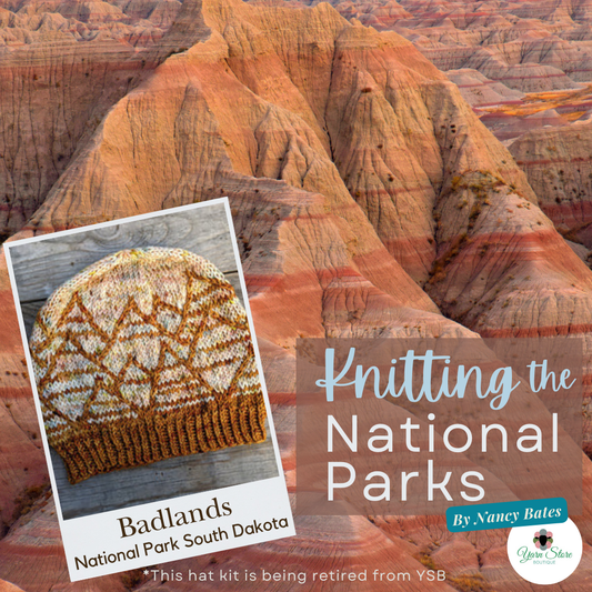 Badlands Hat Knitting the National Parks (Retiring this kit)